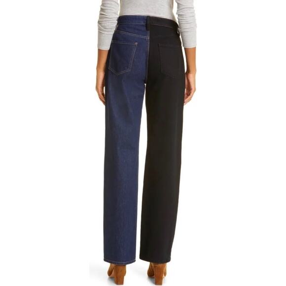 FRAME Le Jane Color block High Waist Relax Jeans Dell Noir Size 25 NWT - Picture 4 of 15